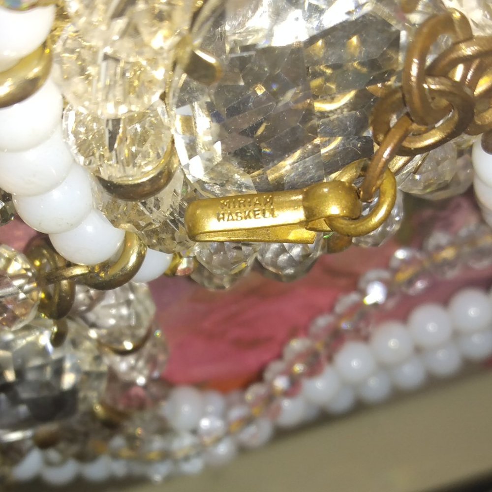 Massive Miriam Haskell Statement Necklace Signed … - image 6